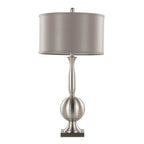 Joan 30" Metal Table Lamp - Set of 2 - Brushed Nickel, Grey Satin