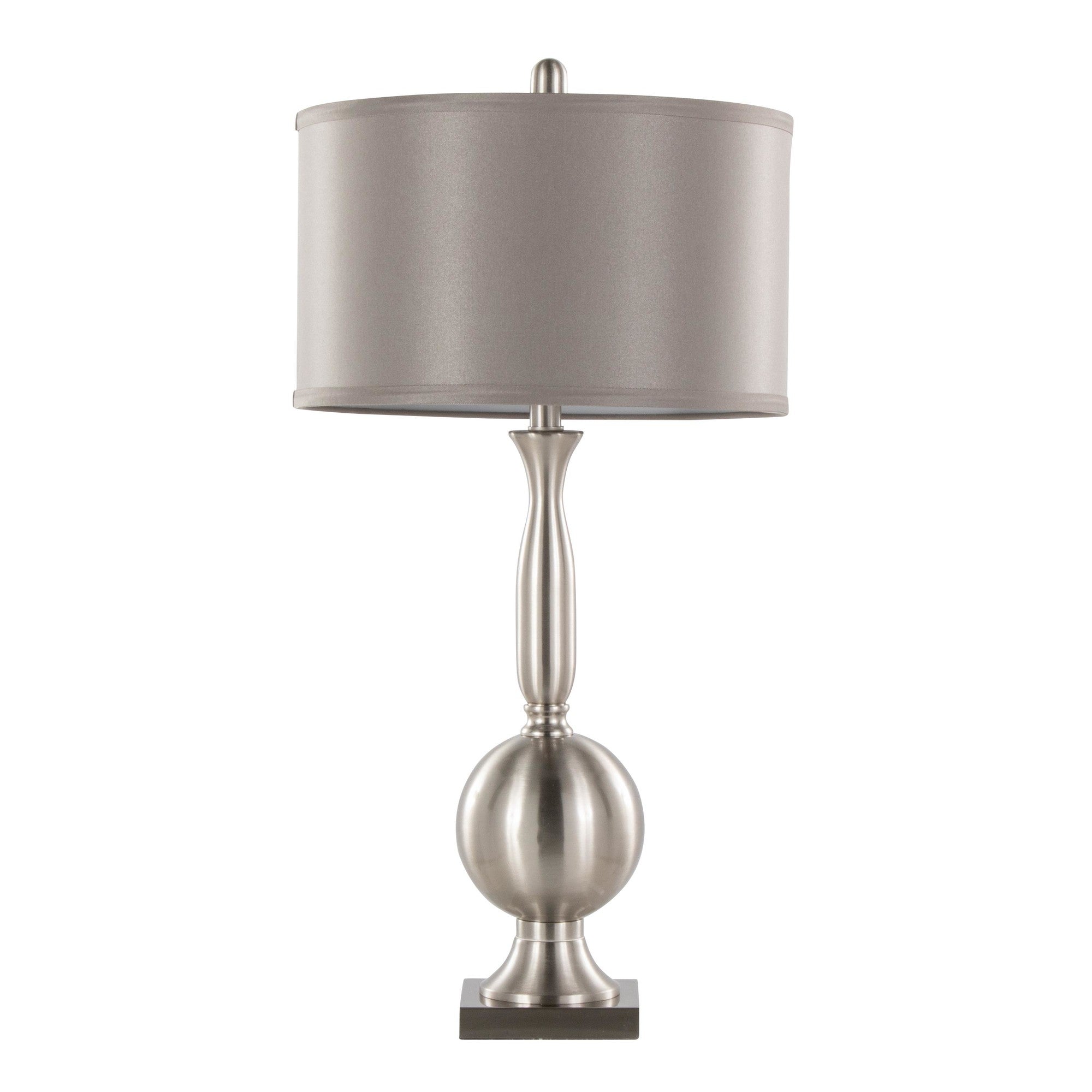 Joan 30" Metal Table Lamp - Set of 2 - Brushed Nickel, Grey Satin