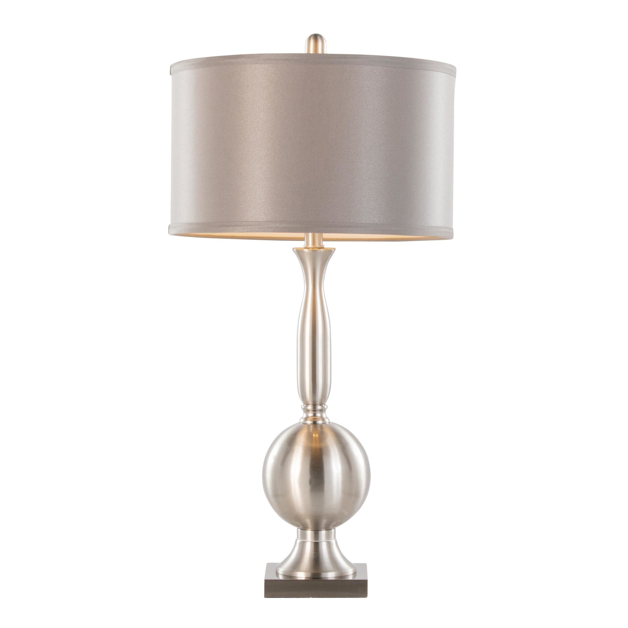Joan 30" Metal Table Lamp - Set of 2 - Brushed Nickel, Grey Satin