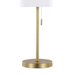 Bounty 32" Metal Buffet Lamp With Usb - Set of 2 - Gold Metal, White Linen