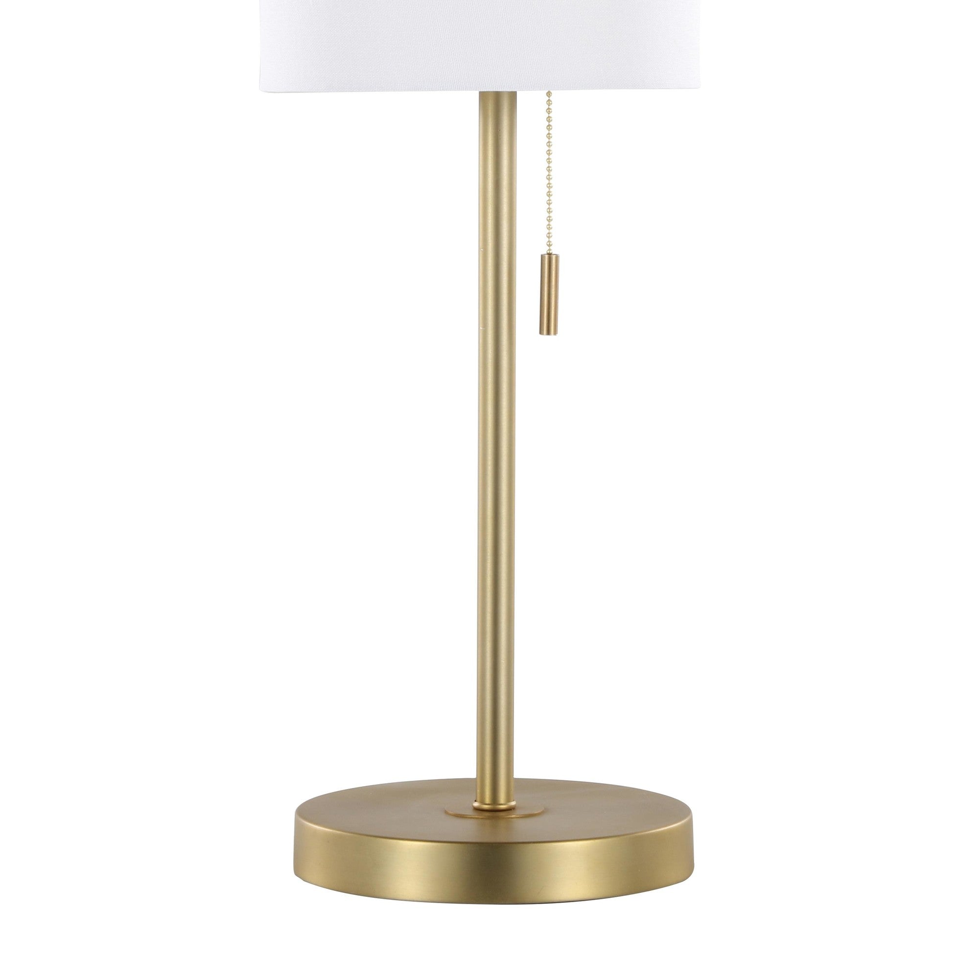 Bounty 32" Metal Buffet Lamp With Usb - Set of 2 - Gold Metal, White Linen