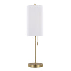 Bounty 32" Metal Buffet Lamp With Usb - Set of 2 - Gold Metal, White Linen