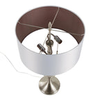 Anabelle 32" Metal Table Lamp - Set of 2 - Brushed Nickel, Light Silver Fabric