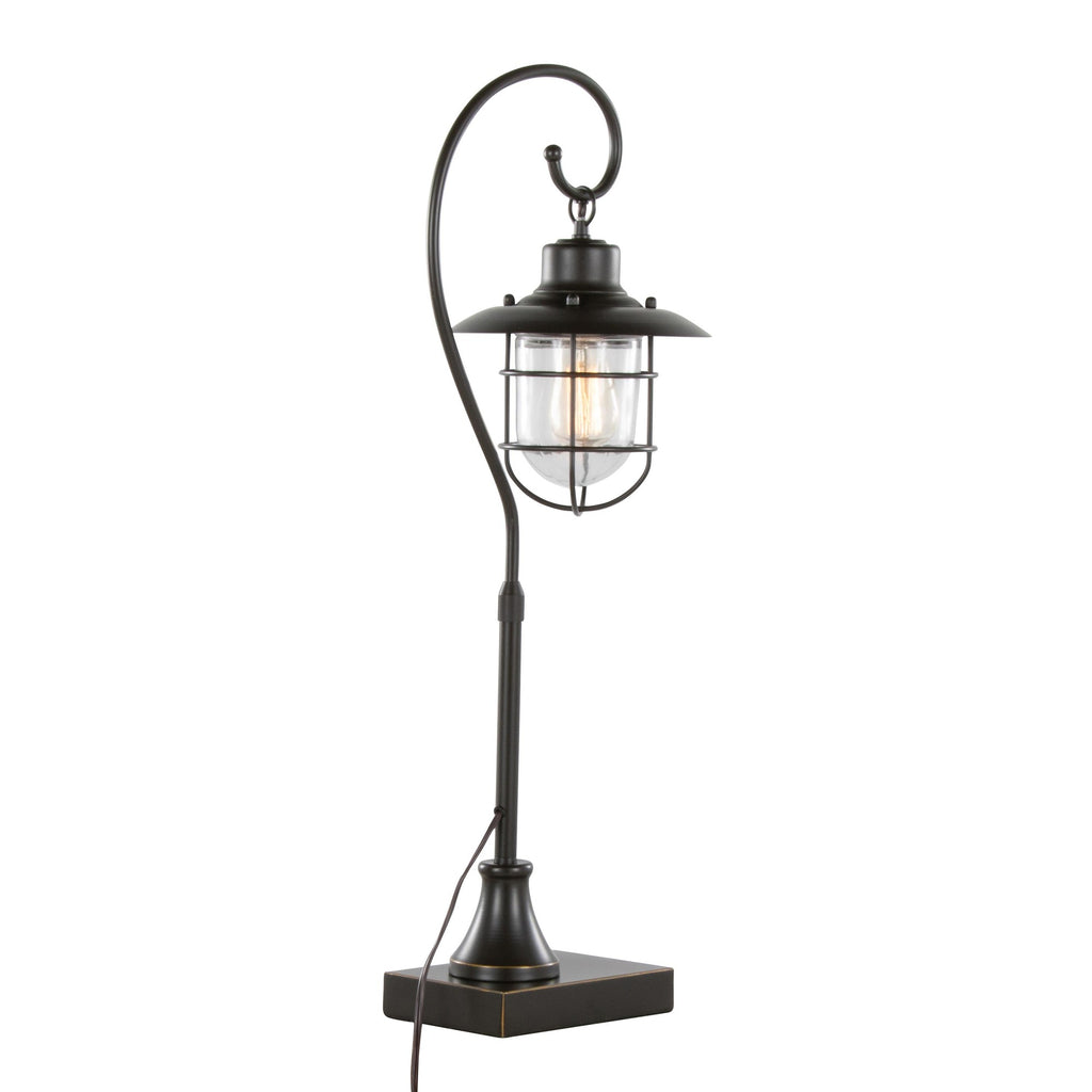 Landen 33" Metal Task Lamp - Set of 2 - Oil Rubbed Bronze, Clear Glass