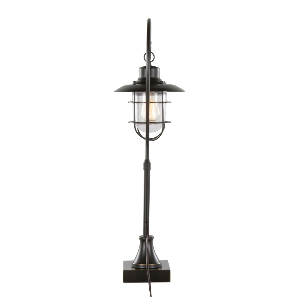 Landen 33" Metal Task Lamp - Set of 2 - Oil Rubbed Bronze, Clear Glass