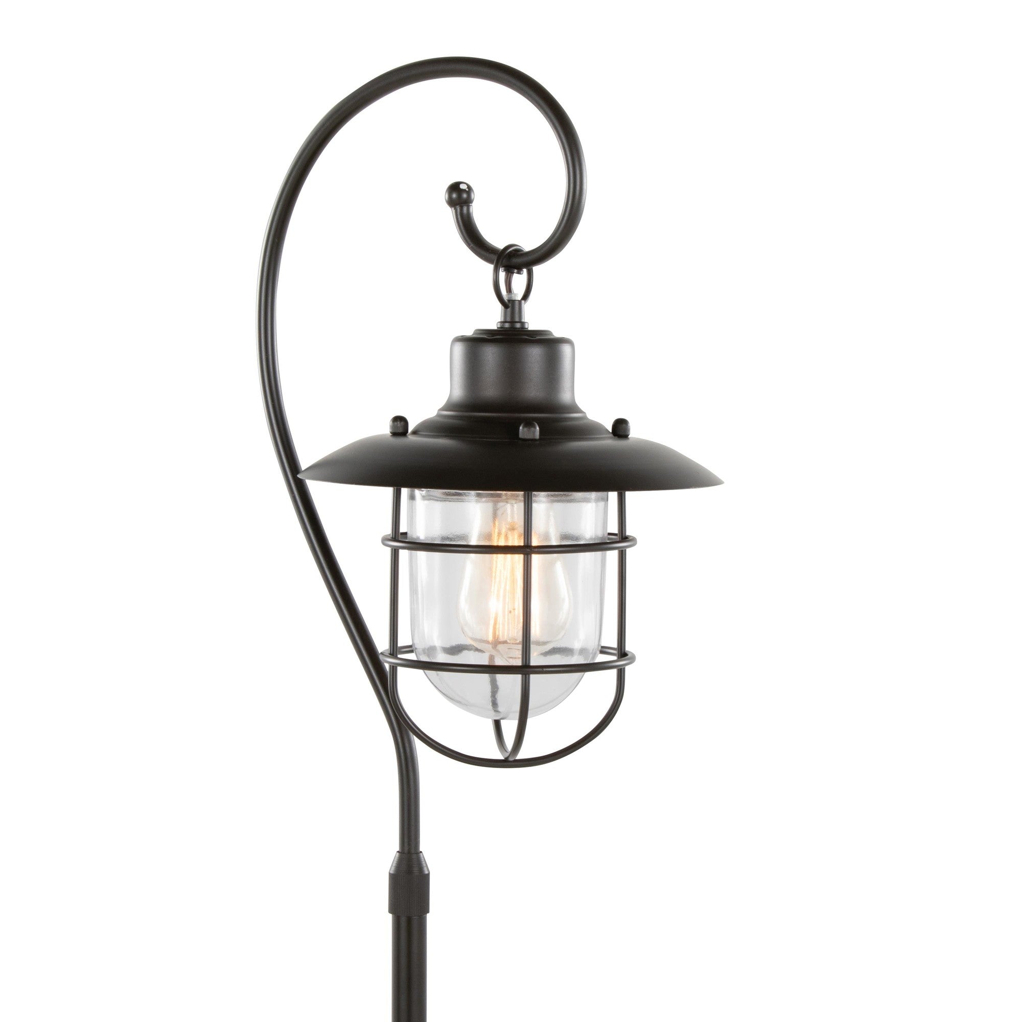 Landen 33" Metal Task Lamp - Set of 2 - Oil Rubbed Bronze, Clear Glass