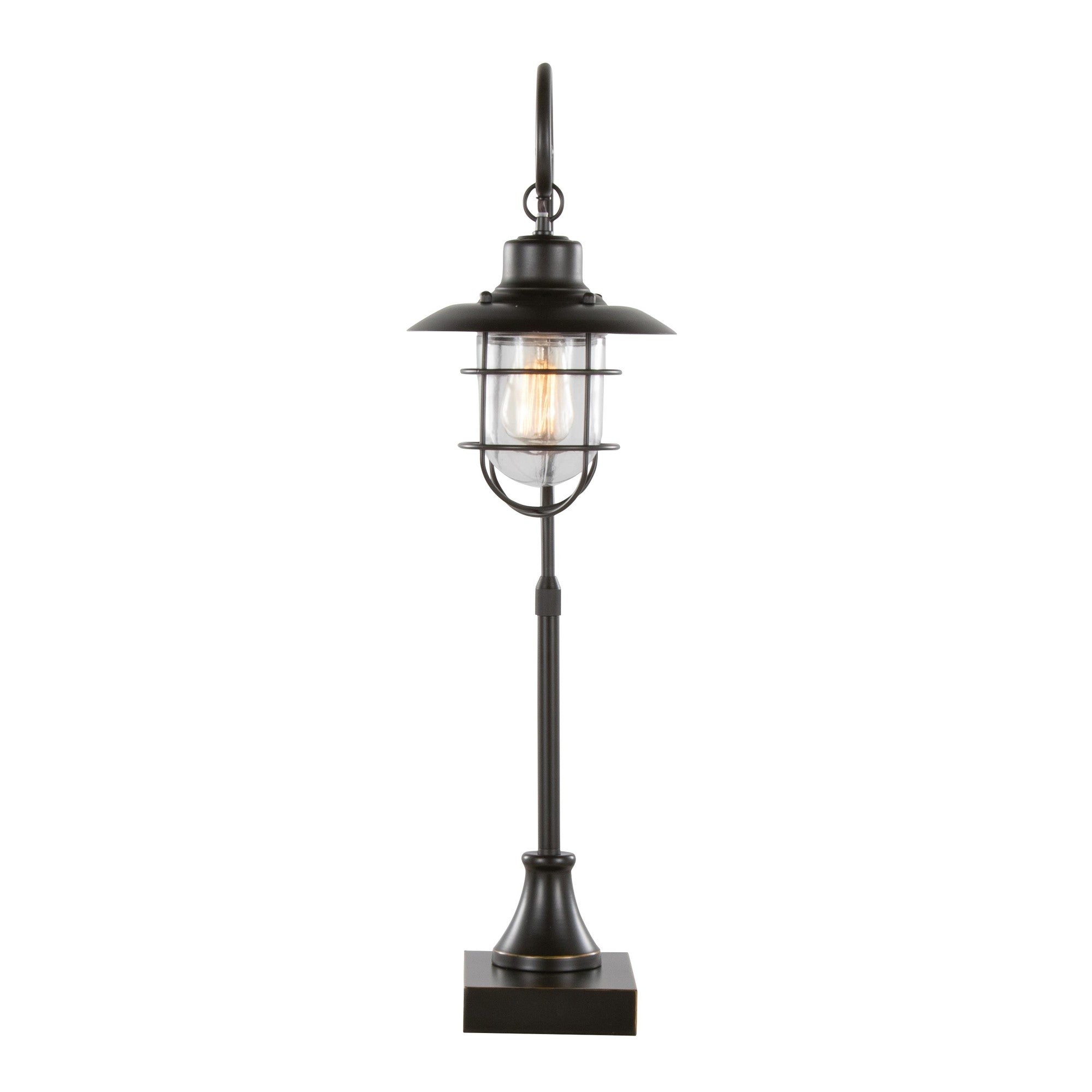 Landen 33" Metal Task Lamp - Set of 2 - Oil Rubbed Bronze, Clear Glass