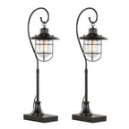 Landen 33" Metal Task Lamp - Set of 2 - Oil Rubbed Bronze, Clear Glass