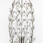 Crystal Buds 18" Metal Uplight - Polished Nickel, Clear Crystal