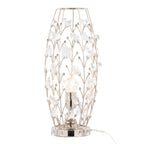 Crystal Buds 18" Metal Uplight - Polished Nickel, Clear Crystal