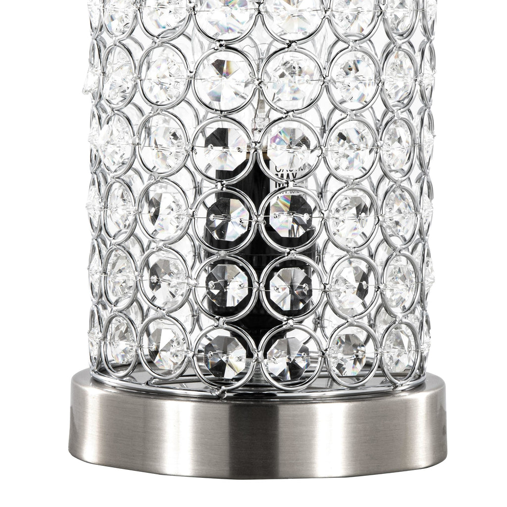 Chandelier 11" Metal Uplight - Set of 2 - Brushed Nickel, Clear Crystal, Chrome Metal