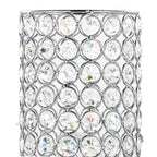 Chandelier 11" Metal Uplight - Set of 2 - Brushed Nickel, Clear Crystal, Chrome Metal