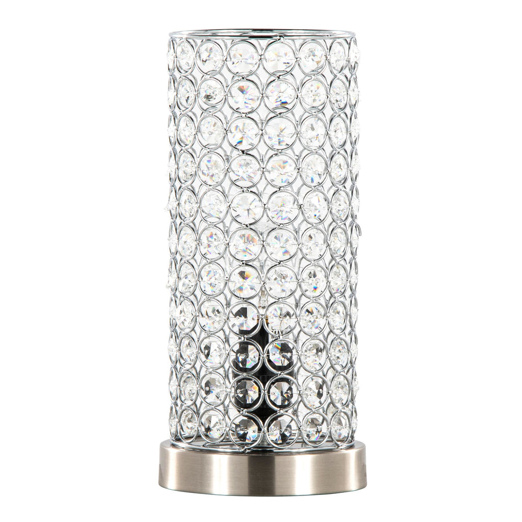 Chandelier 11" Metal Uplight - Set of 2 - Brushed Nickel, Clear Crystal, Chrome Metal