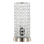 Chandelier 11" Metal Uplight - Set of 2 - Brushed Nickel, Clear Crystal, Chrome Metal