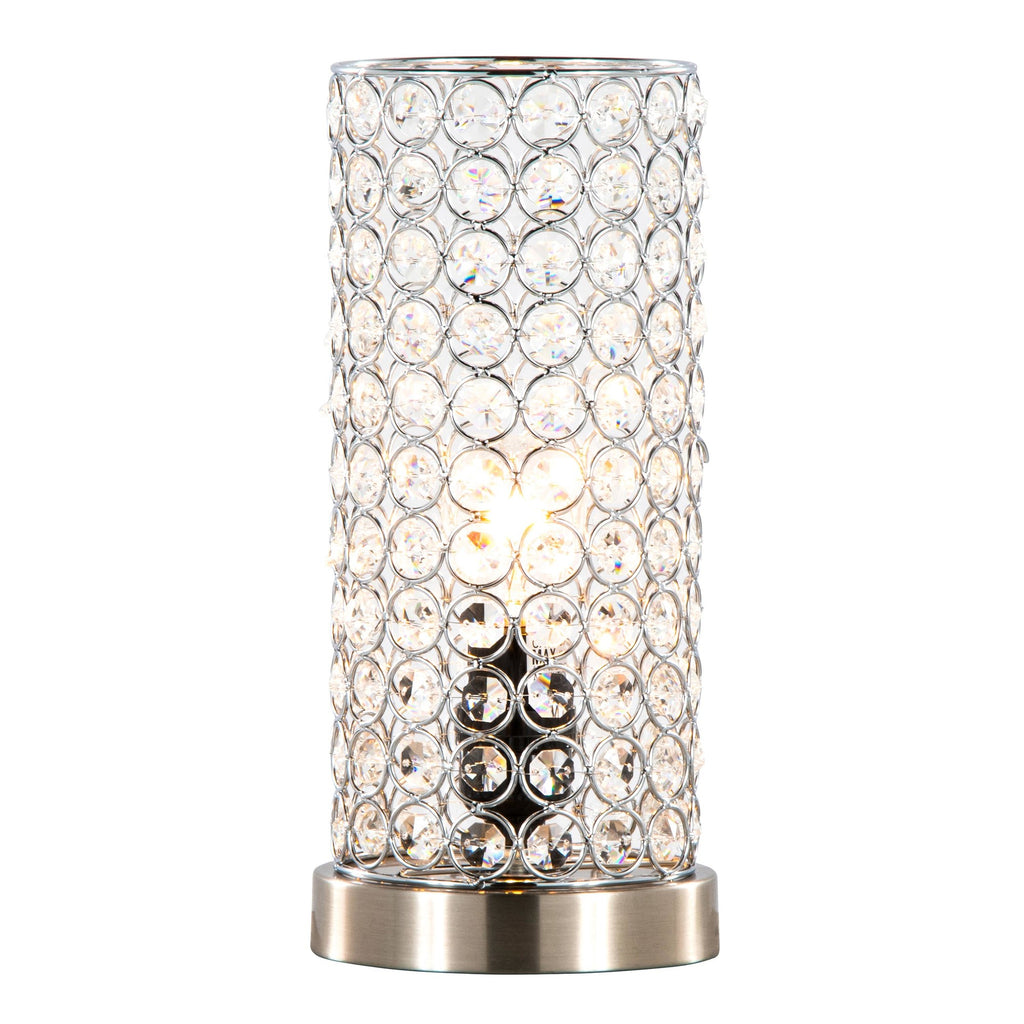Chandelier 11" Metal Uplight - Set of 2 - Brushed Nickel, Clear Crystal, Chrome Metal