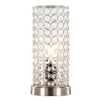 Chandelier 11" Metal Uplight - Set of 2 - Brushed Nickel, Clear Crystal, Chrome Metal