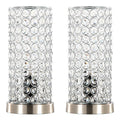 Chandelier 11" Metal Uplight - Set of 2 - Brushed Nickel, Clear Crystal, Chrome Metal