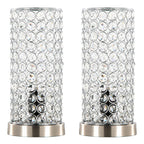 Chandelier 11" Metal Uplight - Set of 2 - Brushed Nickel, Clear Crystal, Chrome Metal