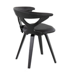 Gardenia Chair - Black Wood, Black PU