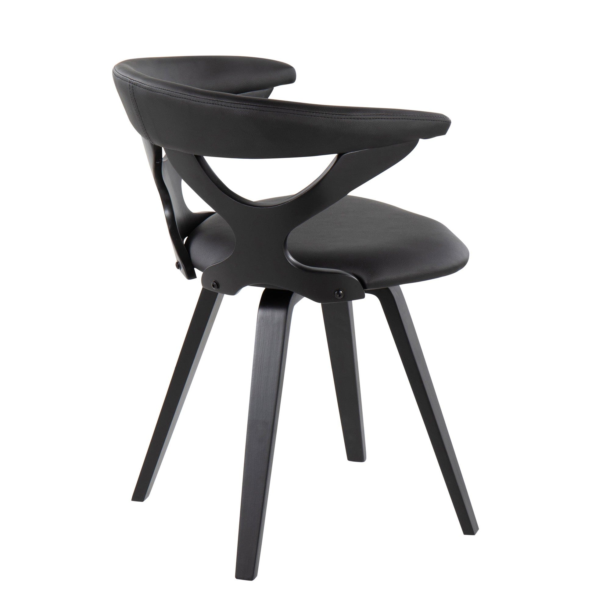 Gardenia Chair - Black Wood, Black PU