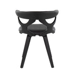Gardenia Chair - Black Wood, Black PU