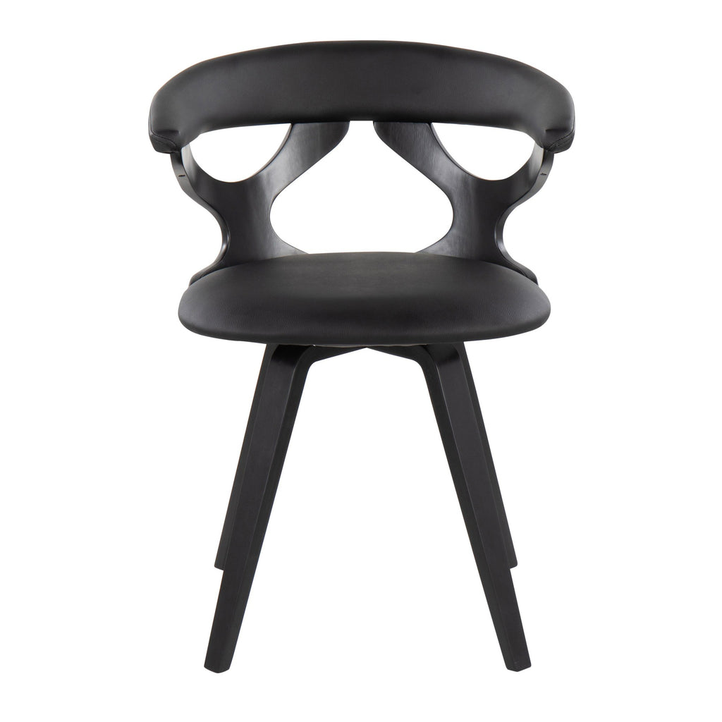 Gardenia Chair - Black Wood, Black PU