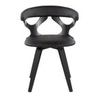 Gardenia Chair - Black Wood, Black PU