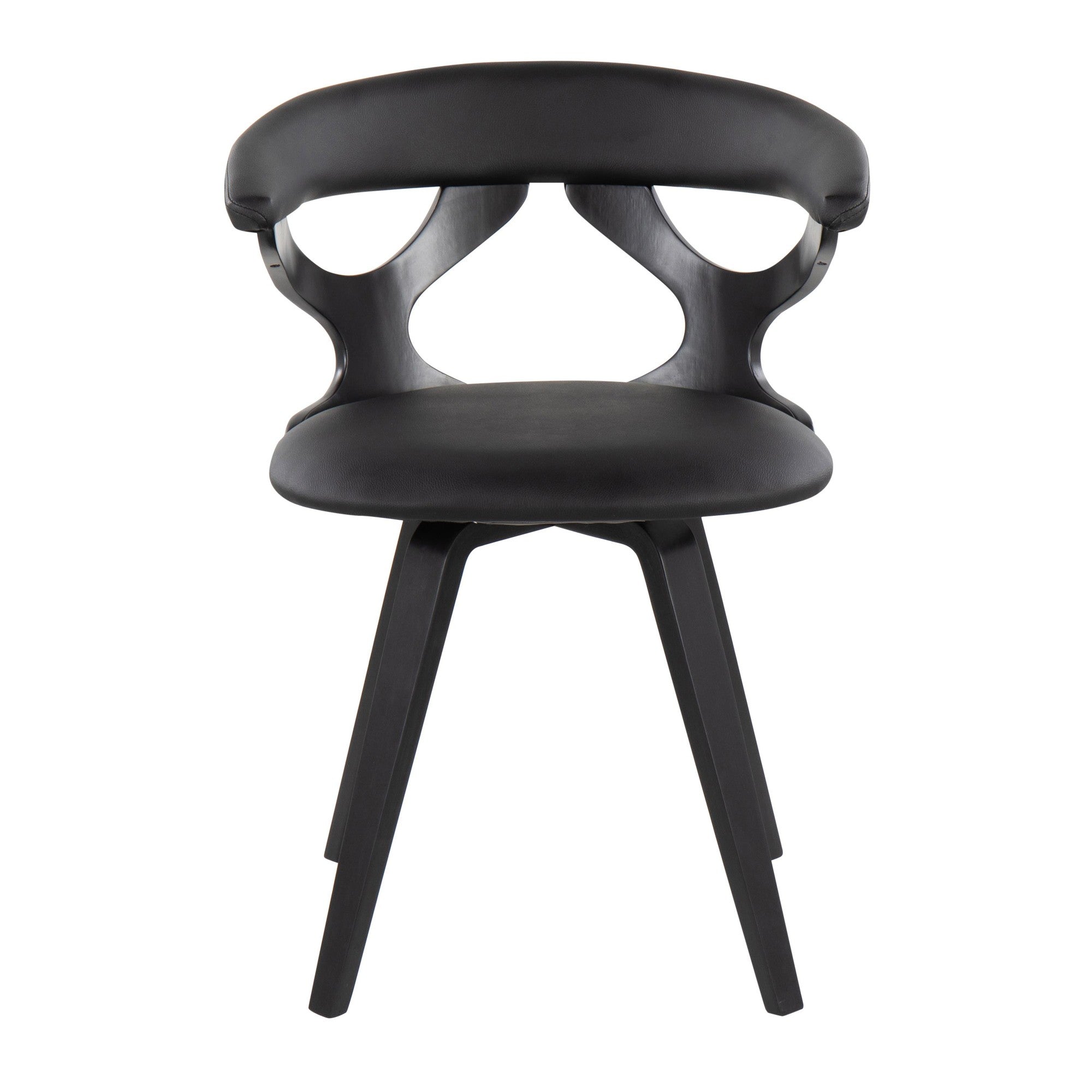 Gardenia Chair - Black Wood, Black PU