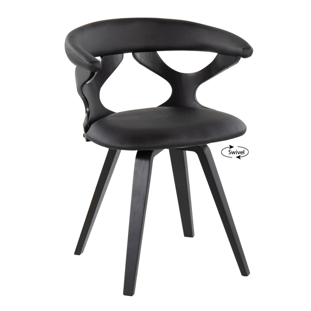 Gardenia Chair - Black Wood, Black PU