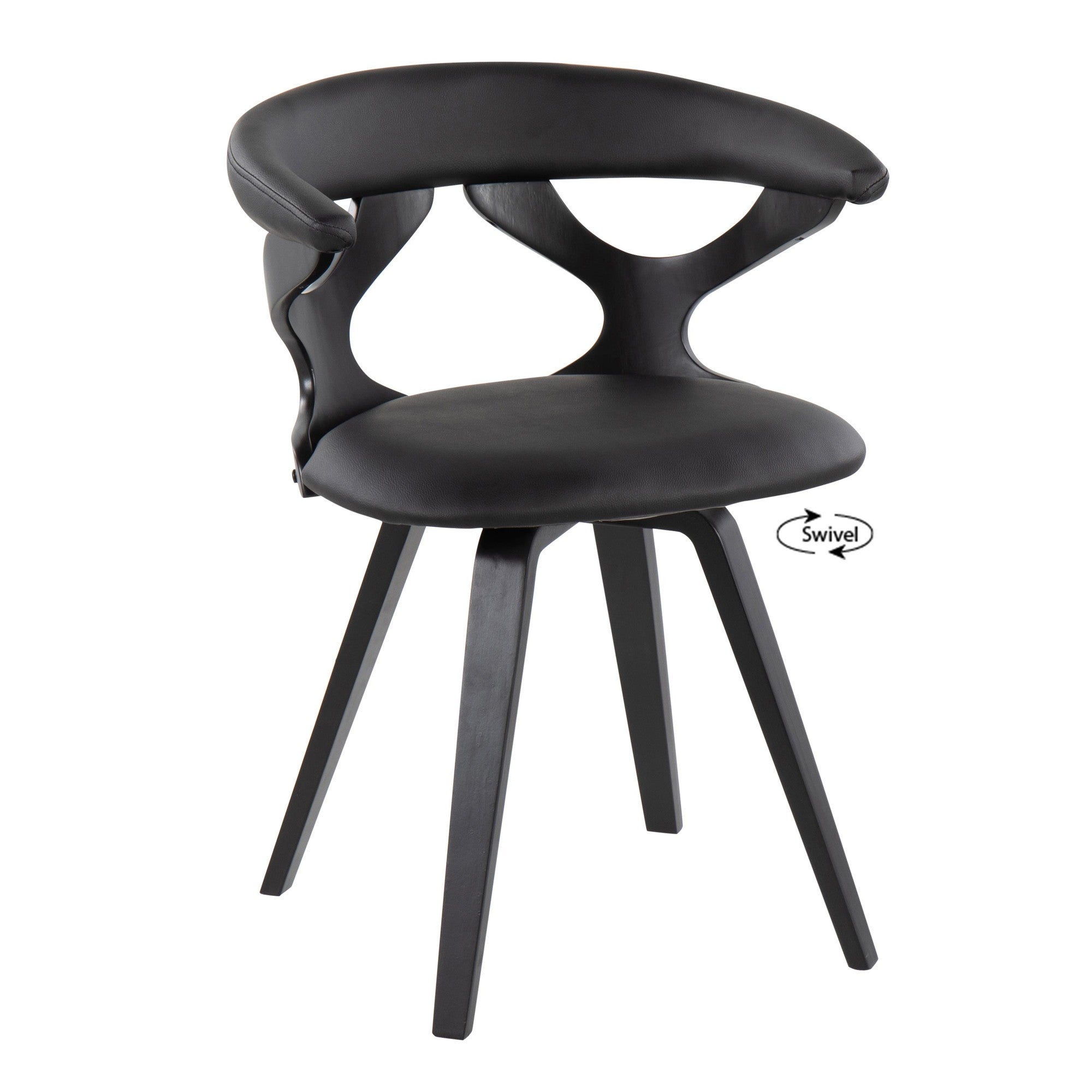 Gardenia Chair - Black Wood, Black PU