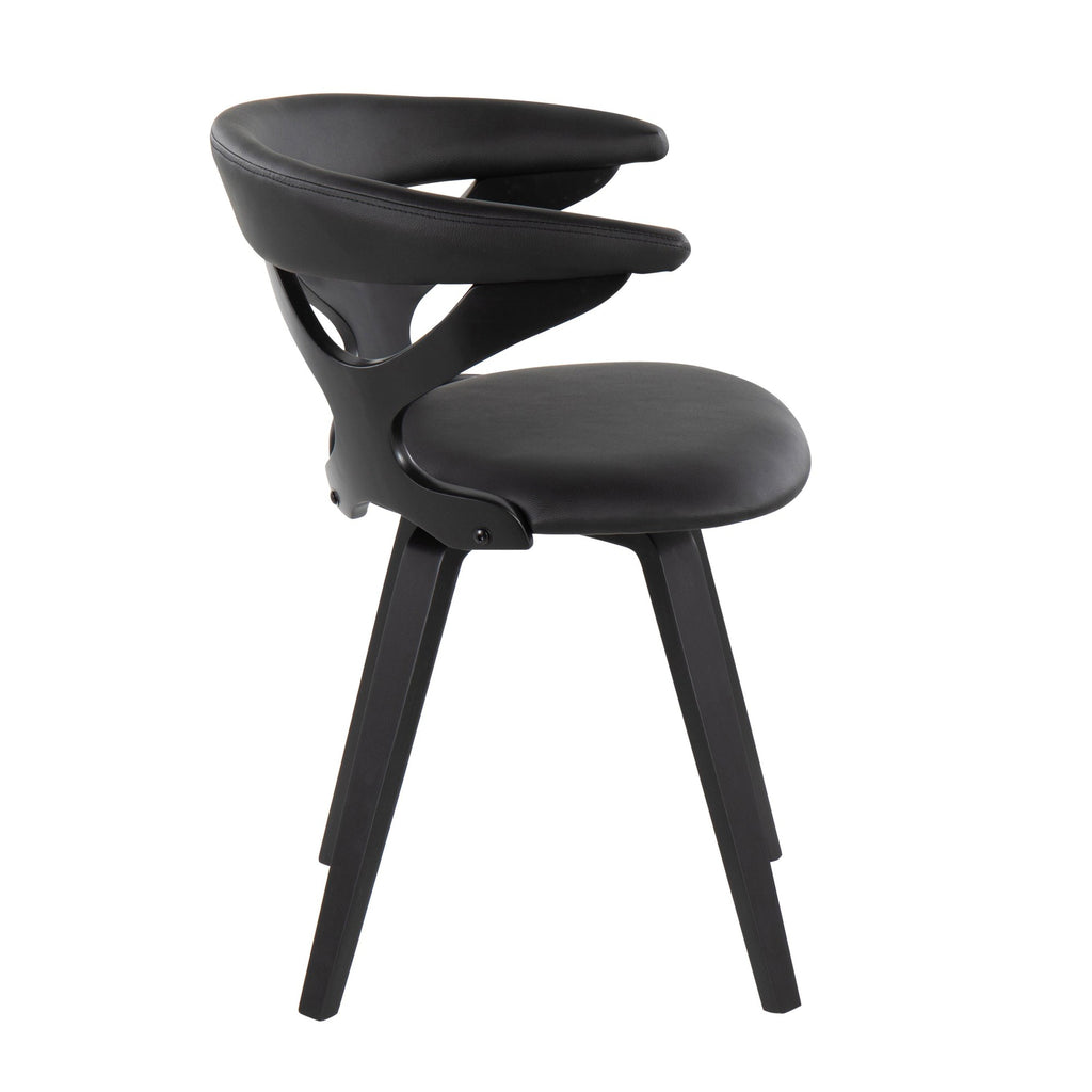 Gardenia Chair - Black Wood, Black PU