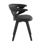 Gardenia Chair - Black Wood, Black PU