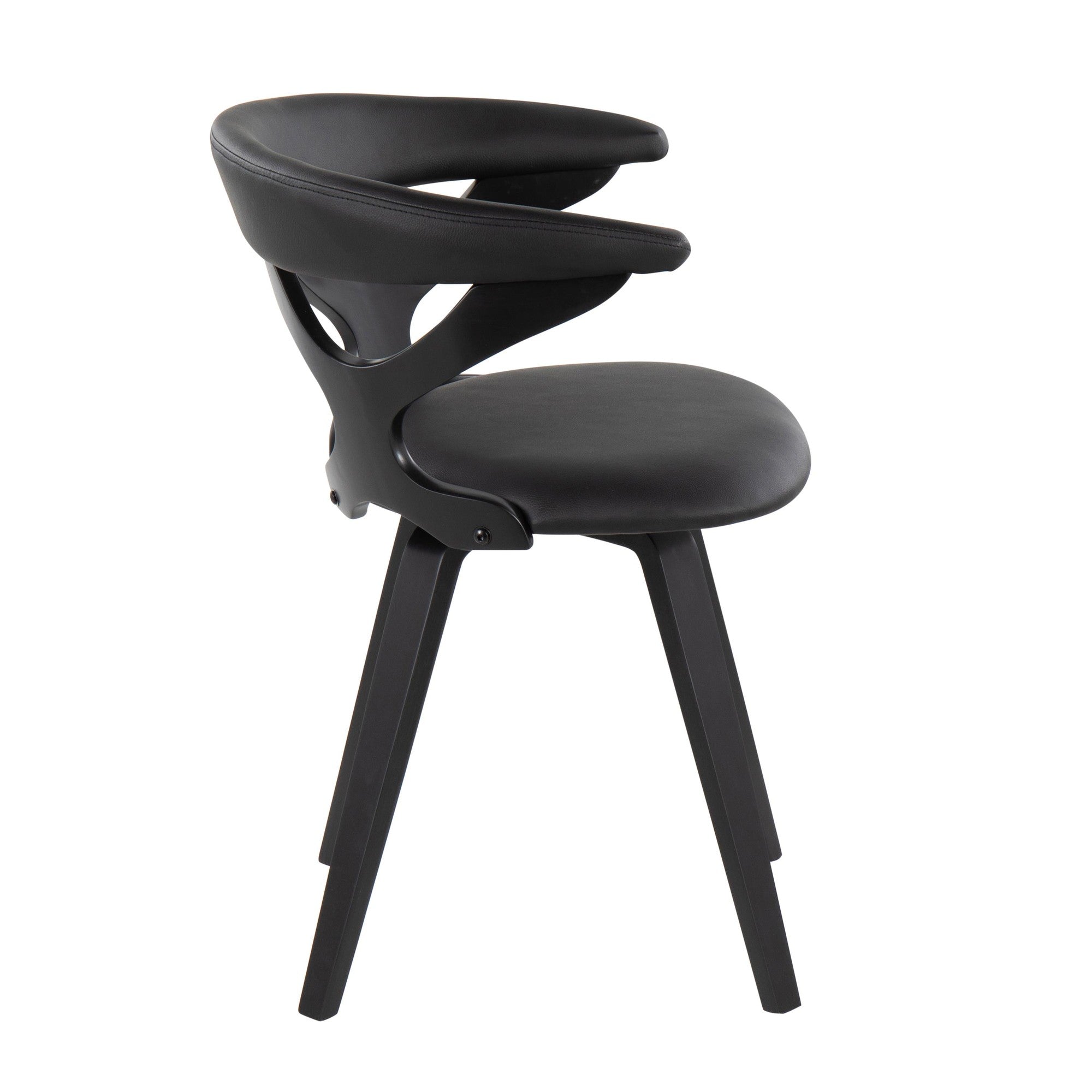 Gardenia Chair - Black Wood, Black PU