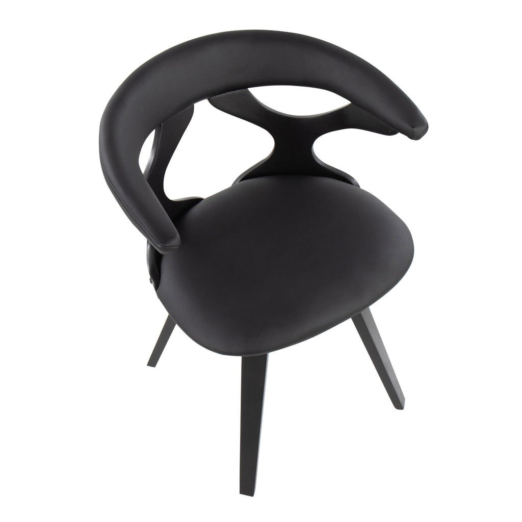 Gardenia Chair - Black Wood, Black PU