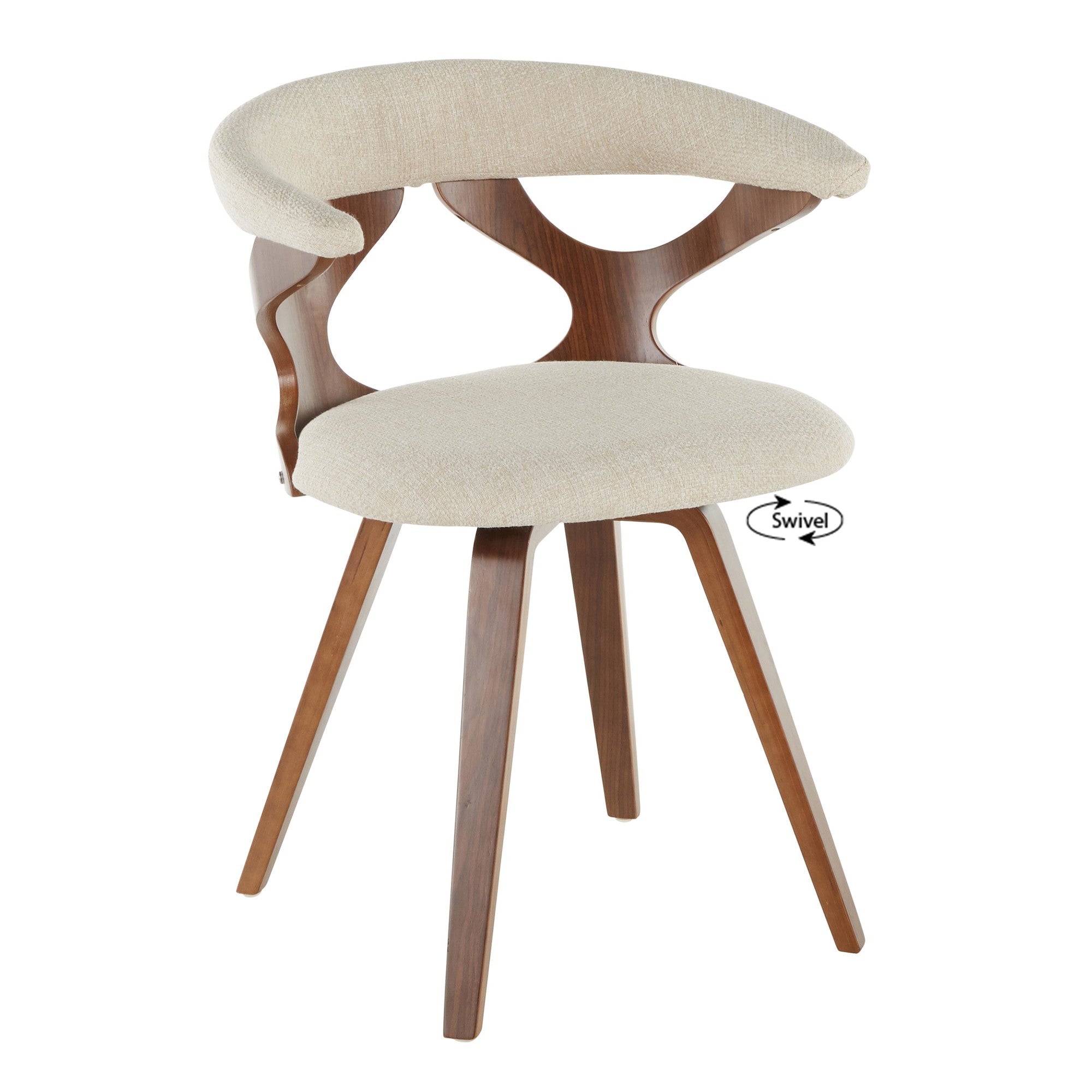 Gardenia Chair - Walnut Wood, Cream Fabric