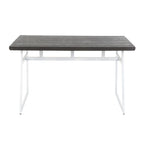 Geo Dining Table - Vintage White Metal, Espresso Bamboo
