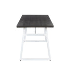 Geo Dining Table - Vintage White Metal, Espresso Bamboo