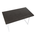 Geo Dining Table - Vintage White Metal, Espresso Bamboo