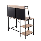 Geo Shelf Desk - Black Steel, Natural MDF