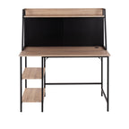 Geo Shelf Desk - Black Steel, Natural MDF