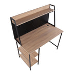Geo Shelf Desk - Black Steel, Natural MDF
