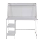 Geo Shelf Desk - White Steel, White MDF