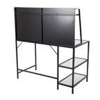 Geo Tier Desk - Black Metal, Clear Glass