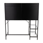 Geo Tier Desk - Black Metal, Clear Glass