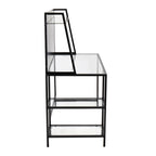 Geo Tier Desk - Black Metal, Clear Glass