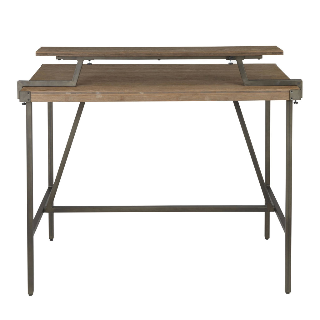 Gia Counter Table - Antique Metal, Brown Bamboo