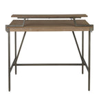 Gia Counter Table - Antique Metal, Brown Bamboo