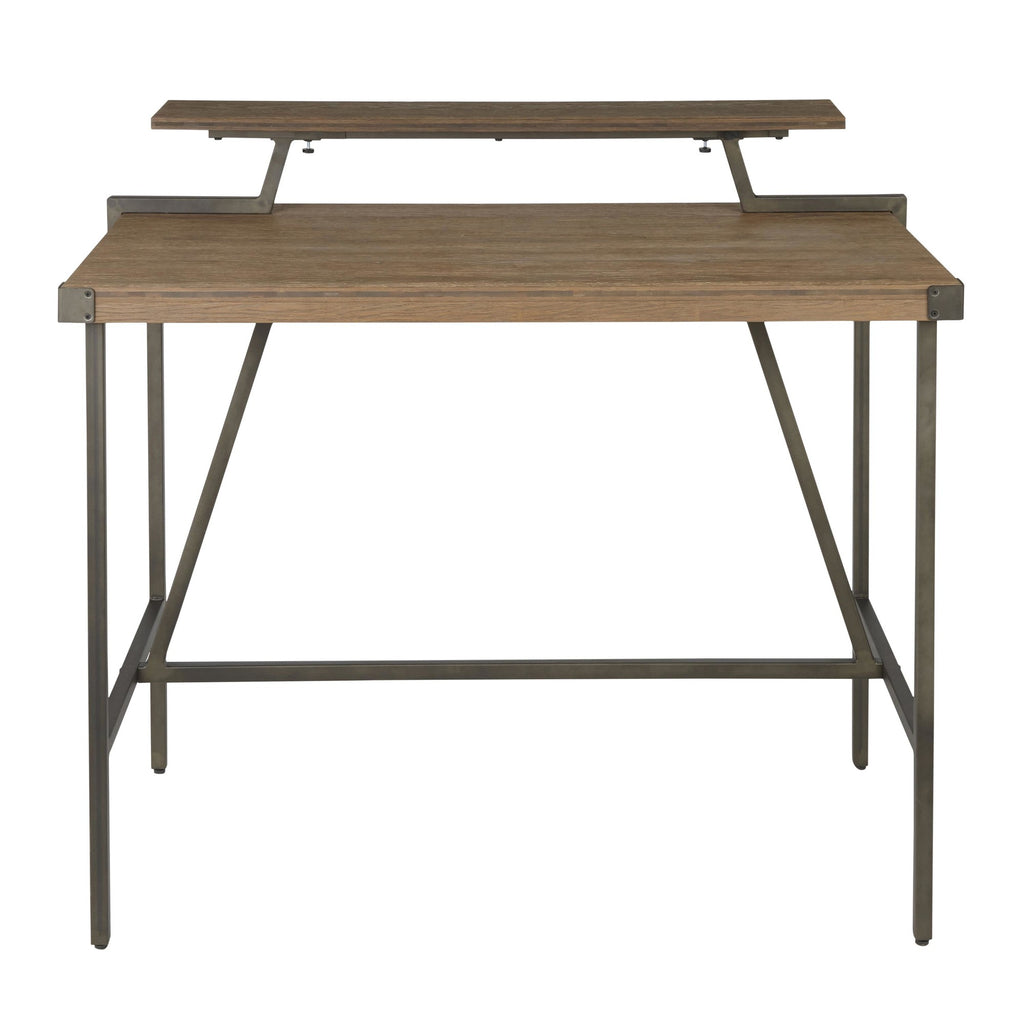 Gia Counter Table - Antique Metal, Brown Bamboo