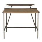 Gia Counter Table - Antique Metal, Brown Bamboo