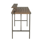 Gia Counter Table - Antique Metal, Brown Bamboo